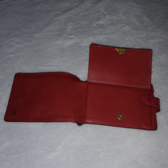 ROLEX red leather Bi-Fold Wallet - Picture 7 of 13